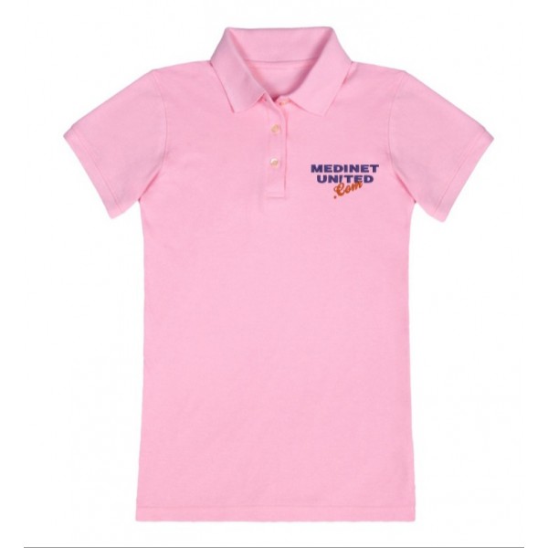 MedinetUnited Woman Pink Short Sleeve Polo Shirt