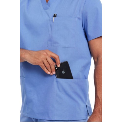 MedinetUnited Unisex V-Neck 3 Pocket Scrub Top