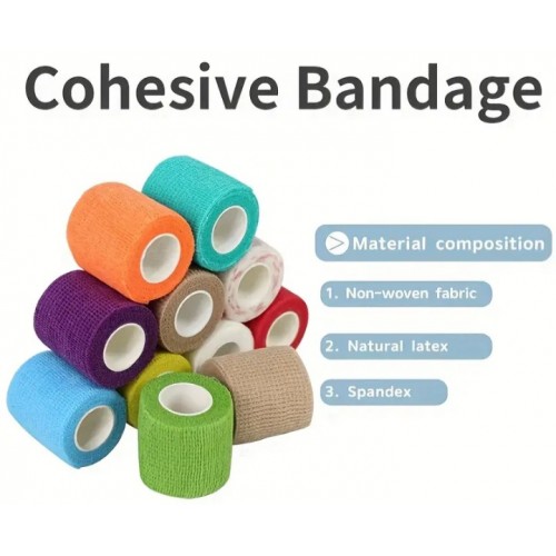 Medinet United 12 Piece Fancy Multi-Color Gauze Bandages