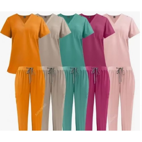 Medinet United Short Sleeve V-neck Scrub Sets