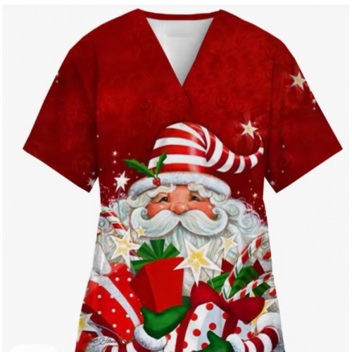 Medinet United Printed Holiday Scrub Tops