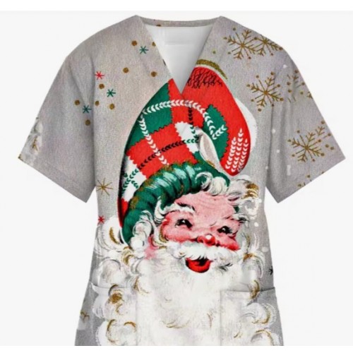 Medinet United Printed Holiday Scrub Tops