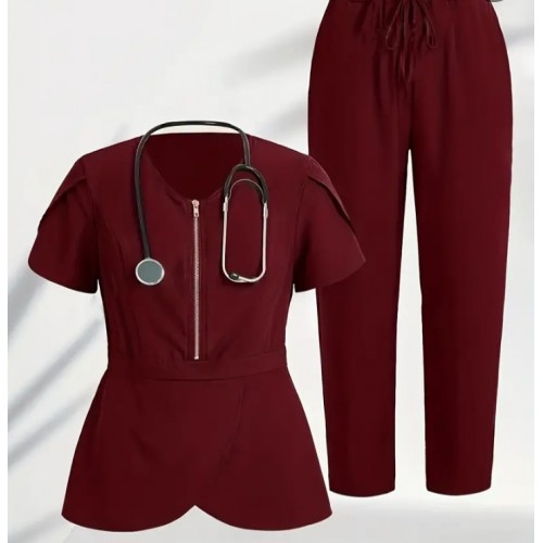 Medinet United Solid Color Polyester Scrub Set