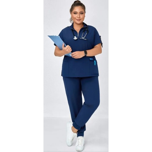 Medinet United Plus Size Short Sleeve Scrub Set