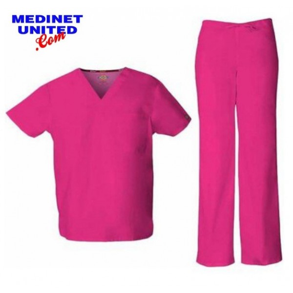 MedinetUnited Pink Womens Scrub Set