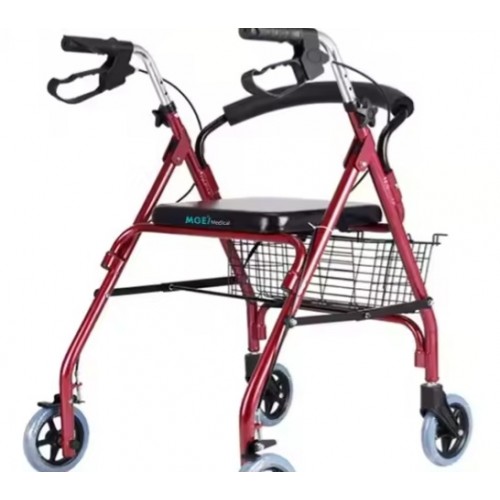 Folding Rollator with Seat Portable Adjustable Steel Rolla