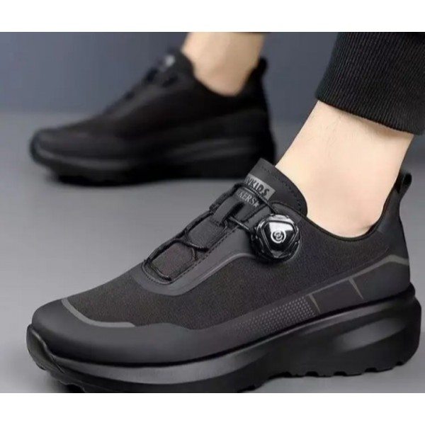Men's Black Casual Thick Sole Running Sneakers